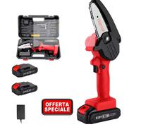 Mini motosega con valigetta +2 Batterie Elettrosega elettrica tagliarami NEW