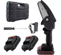 MINI MOTOSEGA DOPPIA BATTERIA 48V CATENA ACCIAIO 4" SET VALIGETTA