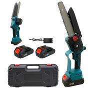 Mini Motosega Potatore con Doppia Batteria 42V Lama 8" Lubrificata ad Olio Registrazione Catena Senza l'utilizzo di utensili Motosega Elettrica per il Taglio del Legno e Giardini