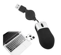 Mini mouse, 1 mini mouse da viaggio, nero, cavo retrattile con cavo USB, mouse ottico, piccolo, elegante, portatile, regolabile, per Apple Mac, HP, Dell, Lenovo, Thinkpad, Sony, Asus, Acer, tablet, PC