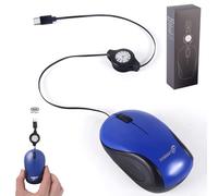 Mini mouse con cavo e cavo USB C retrattile, 70 cm, 1000D-PI, mouse ottico di tipo C, portatile, utilizzabile con entrambe le mani, clic silenzioso, piccolo mouse per viaggi, PC, gaming, desktop