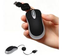 Mini mouse con cavo retrattile da 70 cm, cavo USB 1600 DPI, portatile, ergonomico, piccolo, tascabile, mouse ambidestro, per bambini, mani piccole, viaggi, viaggi di lavoro, Windows/iOS/Android LaptoP