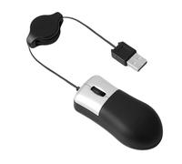 Mini mouse da viaggio retrattile cavo USB cablato per Windows Thinkpad HP Dell Lenovo Sony Asus Acer Tablet Pc Laptop Apple Mac, nero e argento mouse ottico regolabile piccolo mini elegante portatile