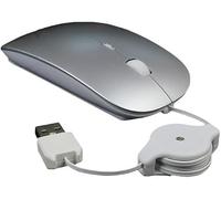 Mini mouse da viaggio retrattile cavo USB cablato per Windows Thinkpad HP Dell Lenovo Sony Asus Acer Tablet Pc Laptop Apple Mac, nero e argento mouse ottico regolabile piccolo mini elegante portatile