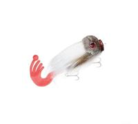 Mini mouse in palissandro fatto a mano, per muschi, spigole e lucci, con design solido e lavorazione artigianale per prestazioni di pesca efficaci (bianco)