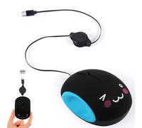 Mini mouse USB C Corded Retractable 70 cm, piccolo mouse per computer ottico 1000D-PI con cavo retrattile di tipo C, clic silenzioso, per mancini e destrorsi, viaggi, PC portatili, notebook, desktop