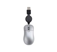 Mini mouse USB cablato con cavo retrattile, piccolo mouse ottico compatto da 1600 DPI, per viaggi da 98 a 2000 XP Vista Ve (argento)