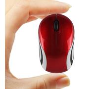Mini mouse wireless carino per computer portatile, tascabile, compatto, da viaggio, USB, 3 pulsanti, 1600 DPI, mouse senza fili, per PC, notebook, MacBook, regalo per bambini e ragazze (rosso)