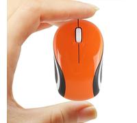 Mini mouse wireless carino per computer portatile, tascabile, compatto, da viaggio, USB, 3 pulsanti, 1600 DPI, mouse senza fili, per PC, notebook, MacBook, regalo per bambini e ragazze (arancione)