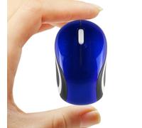 Mini mouse wireless carino per computer portatile, tascabile, portatile, compatto, da viaggio, USB, 3 pulsanti, 1600 DPI, mouse cordless per PC, notebook, MacBook, regalo per bambini e ragazze (blu)