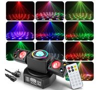 Mini Moving Head Luce con 2 teste LED a effetto riflettore con RGB 3535 LED e 10 W Strobe, faretto LED da palcoscenico con DMX512 e controllo musica, luce da discoteca per DJ, palcoscenico, bar
