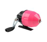 Mini Mulinello da Pesca con Design a Pulsante, Attrezzo da Pesca a estremità Chiusa, Rapporto di Trasmissione 2,6:1, Rotante, per Bacini Idrici, Fiumi, Rosa