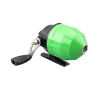 Mini Mulinello da Pesca con Design a Pulsante, Attrezzo da Pesca a estremità Chiusa, Rapporto di Trasmissione 2,6:1, Rotante, per Bacini Idrici, Fiumi, Verde