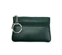 Mini Multi-Color PU Leather Small Coin Purse Light Top Layer Pelle bovina Zipper Key Case Solido Colore moneta sciolto Money Bag, B-Verde, Taglia unica