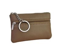 Mini Multi-Color PU Leather Small Coin Purse Light Top Layer Pelle bovina Zipper Key Case Solido Colore moneta sciolto Money Bag, A-marrone, Taglia unica