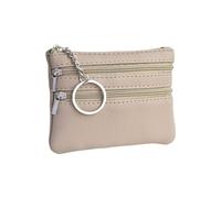 Mini Multi-Color PU Leather Small Coin Purse Light Top Layer Pelle bovina Zipper Key Case Solido Colore moneta sciolto Money Bag, D-cammello, Taglia unica
