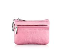 Mini Multi-colore del Cuoio Genuino Piccola Borsa Della Moneta Luce Strato Superiore Della Pelle Bovina Cerniera Caso Chiave Solido Moneta, rosa, Taglia unica