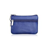 Mini Multi-colore del Cuoio Genuino Piccola Borsa Della Moneta Luce Strato Superiore Della Pelle Bovina Cerniera Caso Chiave Solido Moneta, Blu, Taglia unica