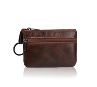 Mini Multi-colore del Cuoio Genuino Piccola Borsa Della Moneta Luce Strato Superiore Della Pelle Bovina Cerniera Caso Chiave Solido Moneta, Marrone scuro 2, Taglia unica