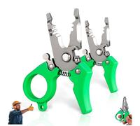 Mini Multi-tool Wire Stripper, Portable 6-in-1 Electrician Multi-tool with Wire Cutter, Crimper, and Cable Stripper, Adjustable Wiring Pliers for Home Repair & Electrical Work (2Pcs)