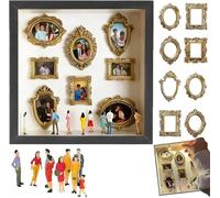 Mini museo fai da te Silhouette Box, kit cornice Shadow Box con mini cornici dorate e statuine, 2026 Celebra i tuoi ricordi unici con stile, matrimonio, compleanno e decorazioni per la casa