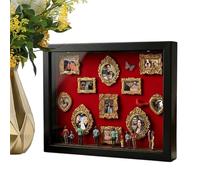 Mini Museum Frame - Light Up Wood Display Box, Figurine Decor with LED Backlight, DIY Photo Memory Shadow Box for Couples Family Friends, Ideal for Bedroom Desk Shelf Decor