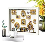 Mini Museum Light-Up Wood Frame, With Figurines Fun Display for DIY Photo or Family Memory, Decorative Memory Frame, Couples, Adults, Lovers, and Friends, Home Display for Desk, Shelf, or Table