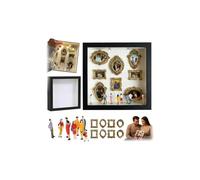 Mini Museum Silhouette Box - Celebrate Your Unique Memories in stile, Shadow Box Frame Kit with Gold Mini Frames & Figurins, Creative Memory Display Kit, DIY MiniDisplay Case for Valentines Day Gift