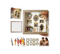 Mini Museum Silhouette Box - Celebrate Your Unique Memories in stile, Shadow Box Frame Kit with Gold Mini Frames & Figurins, Creative Memory Display Kit, DIY MiniDisplay Case for Valentines Day Gift