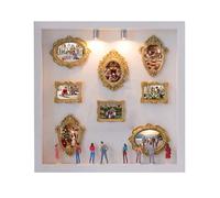 Mini Museum Silhouette Box, Memory Photo Display Case, Shadow Frame with Figurine Set, Wall Decor Display Kit, Mini Museum Silhouette Box with Artistic Style, Living Room Bedroom for Memory Showcase