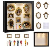 Mini Museum Silhouette Box,Mini Cornici,Cornici Piccole Museo,DIY Shadow Museum Showcase,With Mini Frames and Miniature Figurines,per Matrimoni,Anniversari,Decorazioni per la Casa e L'ufficio