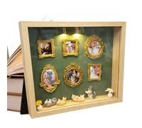 Mini Museum Silhouette Box - Shadow Display Frame for | Wooden Construction with Glass Window, Compact Showcase Case, Desktop Exhibition Storage Accent for Collector 8.54x10.51x1.46 in