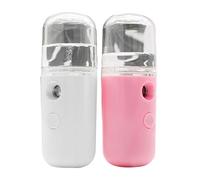 Mini Nebulizzatore, Face Mister, Nano Mist Sprayer Mini Vorgo Mistia del piroscafo idratante USB Pink bianco portatile ricaricabile per la cura del viso idratante 2 pcs