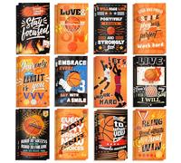 Mini notebook, 24 pezzi, da basket ispirazionale, per feste di pallacanestro, piccolo promemoria, con 12 design, per bambini e adolescenti, classe di compleanno