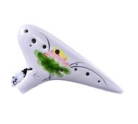 Mini ocarina 12 fori AC principiante ocarina alto C chiave dipinta a mano loto crackato modello classico AC