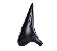 Mini ocarina affumicata migliorata a 12 fori contralto F chiave professionale strumento musicale etnico a fuoco semplice