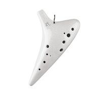 Mini ocarina bianca incrinata classica a 12 fori contralto F chiave professionale strumento musicale etnico a fuoco semplice