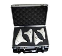 Mini ocarina bianca incrinata quattro pezzi ocarina set quattro pezzi set di 12 fori ocarina fumè crepe dipinte a mano
