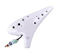 Mini ocarina ocarina con testa rotonda bianca incrinata e un set completo di accessori 12 fori contralto C tune fine performance flauto