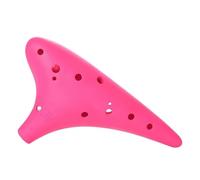 Mini ocarina ocarina in plastica a 12 fori ac alto C chiave in plastica anticaduta professionale 12 fori AC multicolore (rosa)