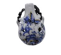 Mini Ocarina Strumento musicale in ceramica Ocarina blu e bianca