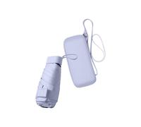 Mini ombrello da viaggio, compatto, pieghevole, protezione da sole, pioggia e raggi UV, con custodia - per donne e ragazze - viola