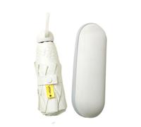 Mini ombrello da viaggio con custodia, blocco UV, compatto, impermeabile | Mini parasole a cinque pieghe e ombrello tascabile antivento per ragazze e donne, viaggi all'aperto