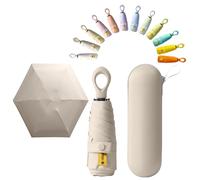 Mini ombrello da viaggio Sun con manico ad anello, tessuto con strato di rivestimento che blocca/anti UPF 50, protezione UV 99,9%, compatto pieghevole da borsa/leggero piccolo portatile da zaino