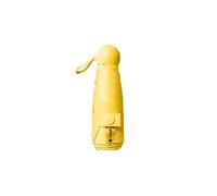 Mini ombrello parasole portatile cinque volte per giornate di sole e pioggia, 04 giallo