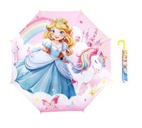 Mini Ombrello Pieghevole Bambino, Ombrello Compatto e antivento per Bambine e Bambini, Facile da Aprire, Ombrello Pioggia e Durevole per Scuola, Viaggi e Attività All'aperto, Principessa Unicorno