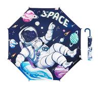 Mini Ombrello Pieghevole Bambino, Ombrello Compatto e antivento per Bambine e Bambini, Facile da Aprire, Ombrello Pioggia e Durevole per Scuola, Viaggi e Attività All'aperto, Astronauta Planetario