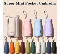 Mini ombrello pieghevole, ombrello da viaggio portatile e impermeabile, parasole di protezione solare per donna, ombrello compatto 2-in-1 ultraleggero, adatto per uomo e donna, protezione dalla pioggi