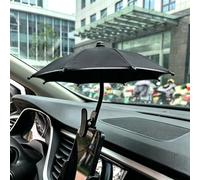 Mini ombrello portatile con supporto per telefono a mani libere, impermeabile, design compatto pieghevole, parasole antiriflesso per viaggi e campeggio
