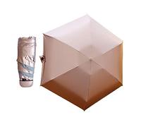 Mini ombrello tascabile da donna 210T Nano, rivestimento argento UPF 50+, elegante colore oro rosa per viaggi d'affari